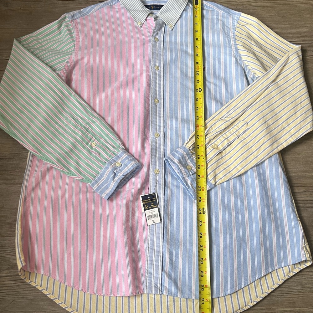 NWT Mens Ralph Lauren Multi Color Striped Button Down Oxford Shirt Sz XL - Picture 6 of 9